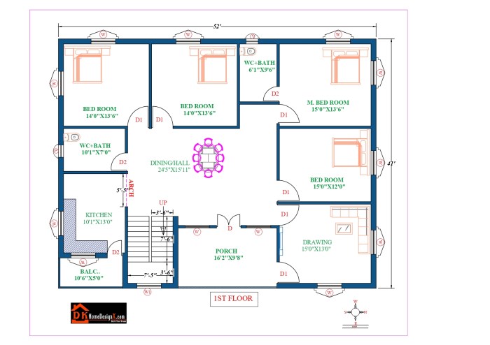 Desain interior rumah type 52