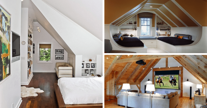 Bedroom sloped slanted angled ceilings attic